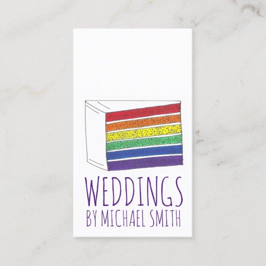 Rainbow Pride LGBT Cake Wedding Planner Bakery Visitenkarte (Vorderseite)