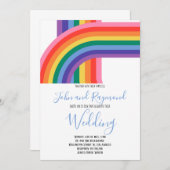 Rainbow Pride LGBT Flag Gay Wedding Einladung (Vorne/Hinten)