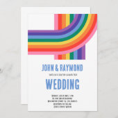 Rainbow Pride LGBT Flag Gay Wedding Einladung (Vorne/Hinten)