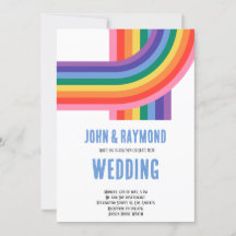 Rainbow Pride LGBT Flag Gay Wedding Einladung