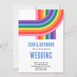Rainbow Pride LGBT Flag Gay Wedding Einladung