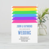 Rainbow Pride LGBT Flag Gay Wedding Einladung (Stehend Vorderseite)