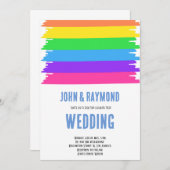 Rainbow Pride LGBT Flag Gay Wedding Einladung (Vorne/Hinten)