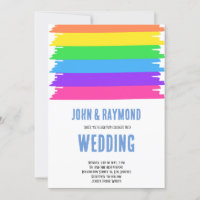Rainbow Pride LGBT Flag Gay Wedding Einladung