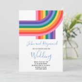 Rainbow Pride LGBT Flag Gay Wedding Einladung (Stehend Vorderseite)