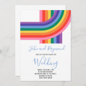 Rainbow Pride LGBT Flag Gay Wedding Einladung (Vorne/Hinten)