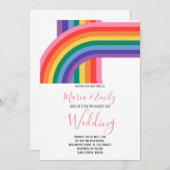 Rainbow Pride LGBT Flag Gay Wedding Einladung (Vorne/Hinten)