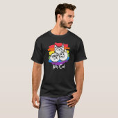 Rainbow Pride Lgbt Gay Flag Alliga Katze 1 T-Shirt (Vorne ganz)