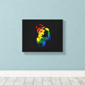 Rainbow Pride LGBT T - Shirt Leinwanddruck (Insitu (Holzboden))