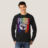 Rainbow Pride LGBTQ Flag Power to the People Fist  T-Shirt (Vorne ganz)