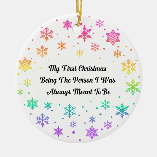 Rainbow Pride LGBTQ Holiday Christmas Ornament (Vorne)
