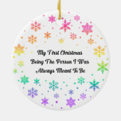 Rainbow Pride LGBTQ Holiday Christmas Ornament (Hinten)