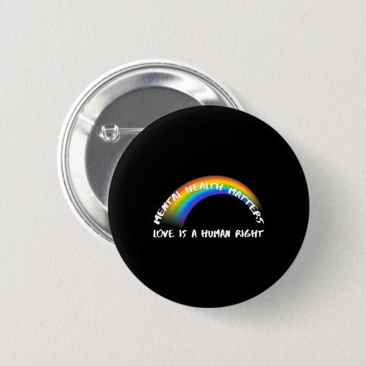 Rainbow Pride LGBTQ - Liebe ist ein Menschenrecht Button (Vorne & Hinten)
