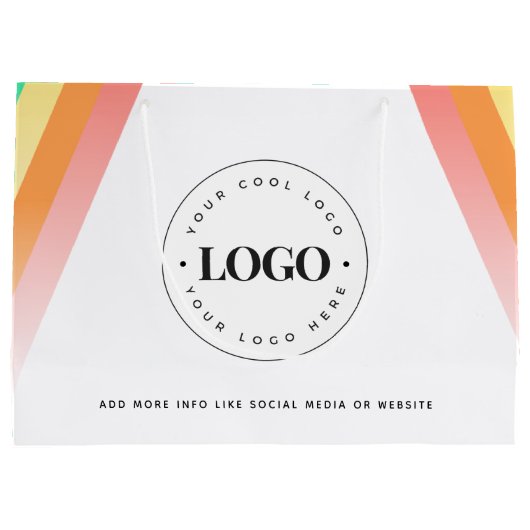 Rainbow Pride LGBTQ-Markenfirma Hinzufügen benutze Große Geschenktüte (Rückseite)