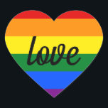 Rainbow Pride Liebe Herz-Aufkleber<br><div class="desc">Die Regenbogenflagge repräsentiert das Diversity von Schwulen und Lesben auf der ganzen Welt. In der ursprünglichen 8-Farben Version stand Rosa für Sexualität,  rot für Leben,  orange für Heilung,  gelb für die Sonne,  grün für die Natur,  türkis für Kunst,  indigo für Harmonie und violett für Geist.</div>