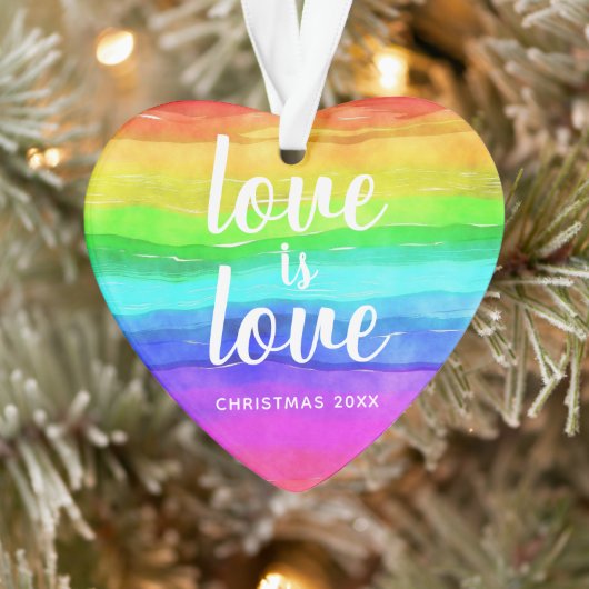 Rainbow Pride Liebe ist Liebe Weihnachtsherz gefor Ornament (Baum)