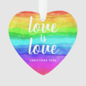 Rainbow Pride Liebe ist Liebe Weihnachtsherz gefor Ornament (Vorderseite)