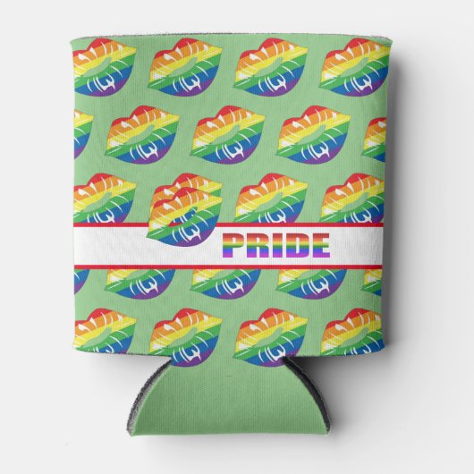 Rainbow Pride Lips Dosenkühler (Vorderseite)