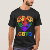 Rainbow Pride Love Heart Hands LGBTQ Unity Design T-Shirt (Vorderseite)