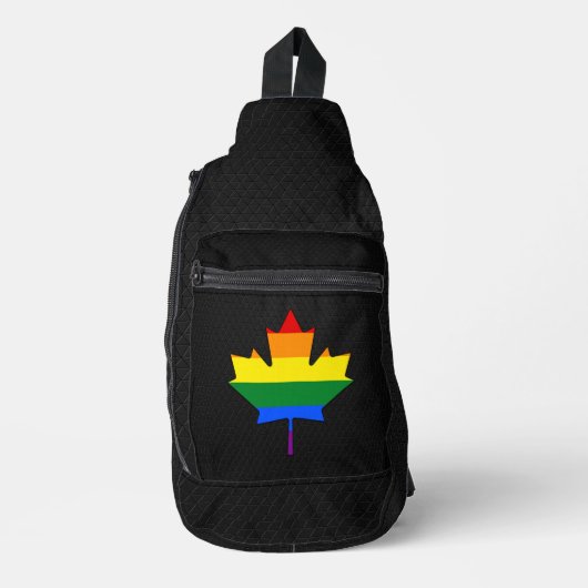 Rainbow pride maple leaf  crossbody bag (Vorderseite)