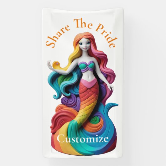 Rainbow Pride Mermaid Thunder_Cove Banner (Vertikal)