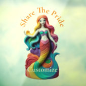 Rainbow Pride Mermaid Thunder_Cove Fensteraufkleber (Blatt 3)