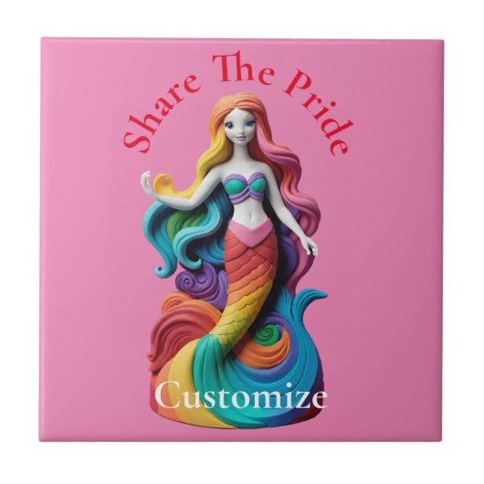 Rainbow Pride Mermaid Thunder_Cove Fliese (Vorderseite)