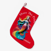 Rainbow Pride Mermaid Thunder_Cove Kleiner Weihnachtsstrumpf (Vorderansicht (hängend))