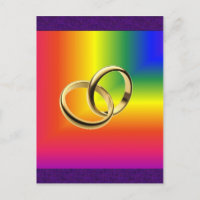 Rainbow Pride mit Gold Wedding Bands