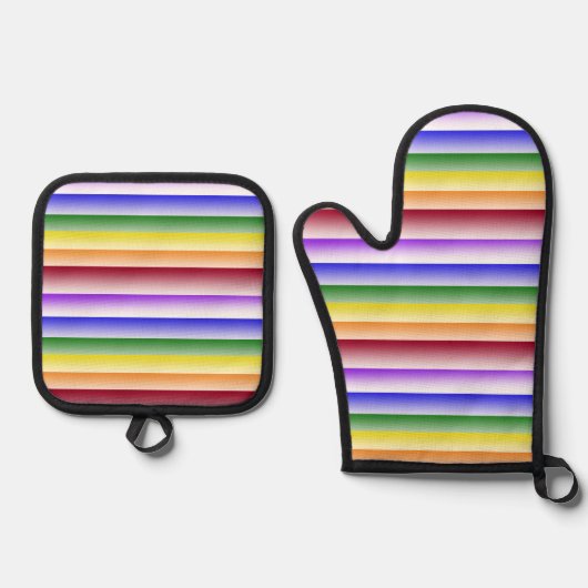 Rainbow Pride Oven Mits Ofenhandschuh & Topflappen-Set (Vorderseite)