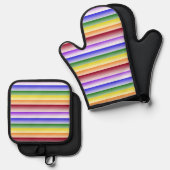 Rainbow Pride Oven Mits Ofenhandschuh & Topflappen-Set (Vorderseite/Rückseite)