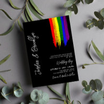 Rainbow Pride Paint Strokes LGBT Wedding
