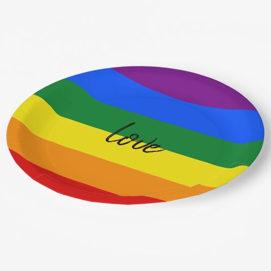 Rainbow Pride Pappteller (Schrägansicht)