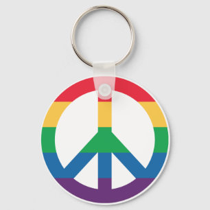 Rainbow Pride Peace Sign Button Schlüsselanhänge Schlüsselanhänger