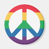 Rainbow Pride Peace Sign Kühlschrankmagnet (Vorne)