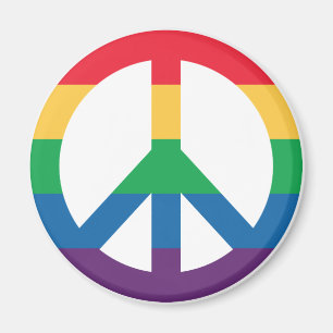 Rainbow Pride Peace Sign Kühlschrankmagnet