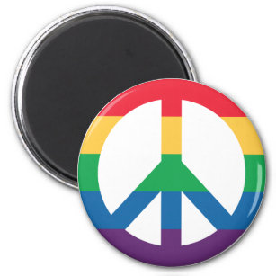 Rainbow Pride Peace Sign Kühlschrankmagnet
