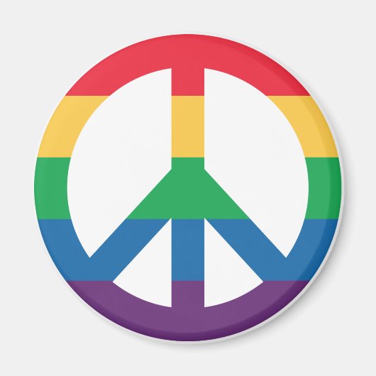 Rainbow Pride Peace Sign Kühlschrankmagnet (Vorne)