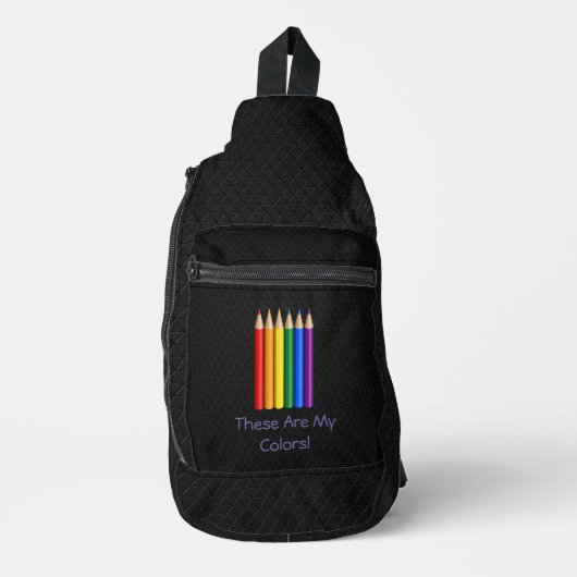 Rainbow pride pencils  crossbody bag (Vorderseite)