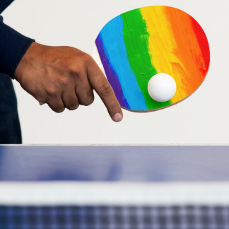 Rainbow Pride Ping Pong Paddle - Öl Paint LGBT Tischtennis Schläger