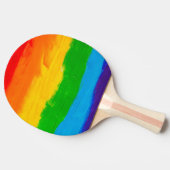 Rainbow Pride Ping Pong Paddle - Öl Paint LGBT Tischtennis Schläger (Seitenansicht)
