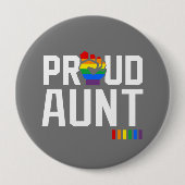 Rainbow Pride Proud Tante Button (Vorderseite)