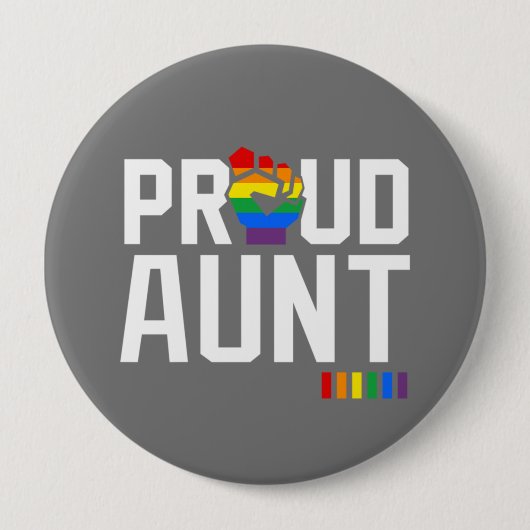 Rainbow Pride Proud Tante Button (Vorderseite)
