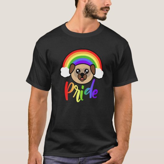 Rainbow Pride Pug Cute LGBTQ Rainbow Pug   T-Shirt (Vorderseite)