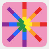 Rainbow Pride Quadratischer Aufkleber (Vorderseite)