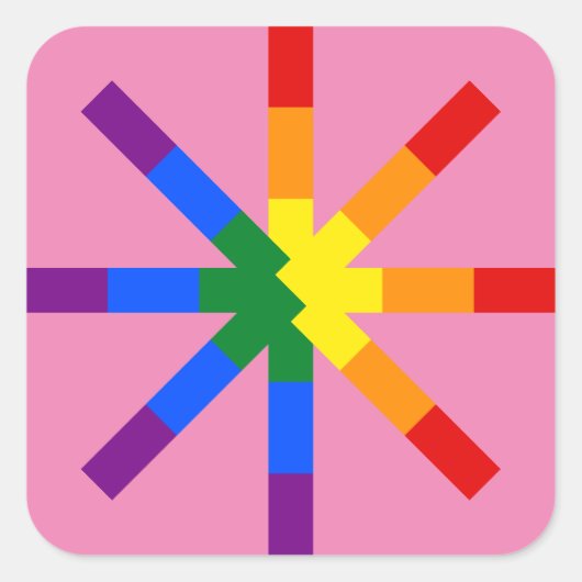 Rainbow Pride Quadratischer Aufkleber (Vorderseite)