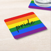 Rainbow Pride Rechteckiger Pappuntersetzer (angewinkelt)