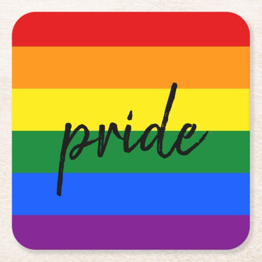 Rainbow Pride Rechteckiger Pappuntersetzer (Vorderseite)