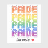 Rainbow Pride Retro Aufkleber (Blatt)