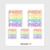 Rainbow Pride Retro Aufkleber (Blatt)